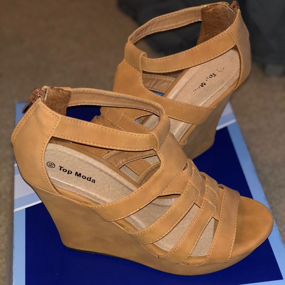 Shoes - Tan wedges size 8.5